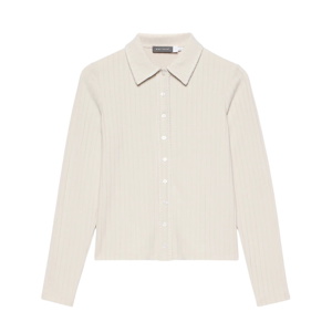 Mint Velvet Neutral Whipstitch Polo Top